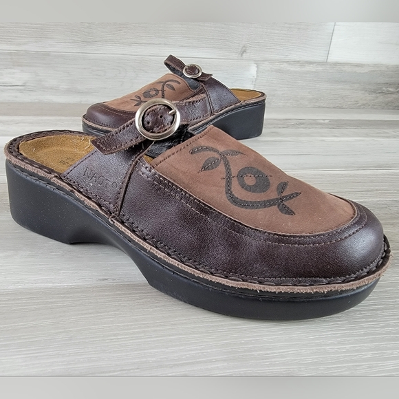 Naot Camille Brown Leather Slip-on Clog Women's Size 35 - Picture 5 of 16